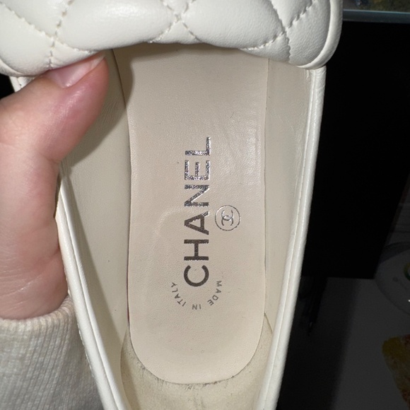 Chanel CC Turnlock Loafers (White with Silver Hardware) - Picture 6 of 6